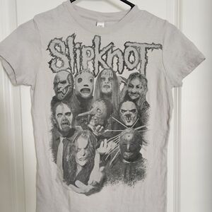 Slipknot Women's Band Tee Gray w/black Graphic Sz Md Early 2000s